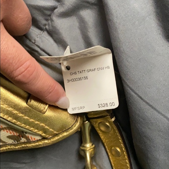 NWT Gold graffiti Coach purse - Picture 2 of 4
